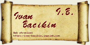 Ivan Bačikin vizit kartica